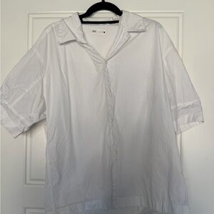 Zara Crisp White Collared Shirt
